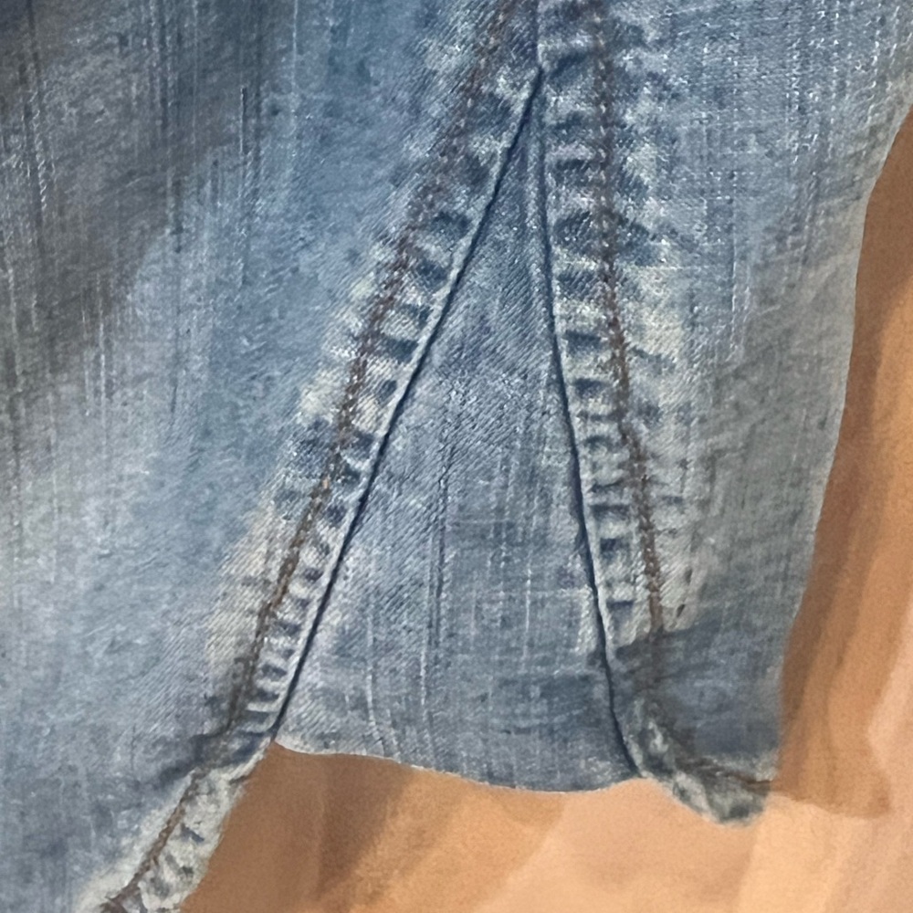 CHICOS  DENIM BUTTON DOWN TUNIC TOP SIZE 3PETITE - Picture 6 of 6